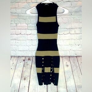 Fashion NOVA vintage bodycon ribbed knit, sweater dress brown black